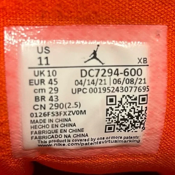 Jordan Men’s High-Top Sneakers in Red and White - Picture 8 of 8